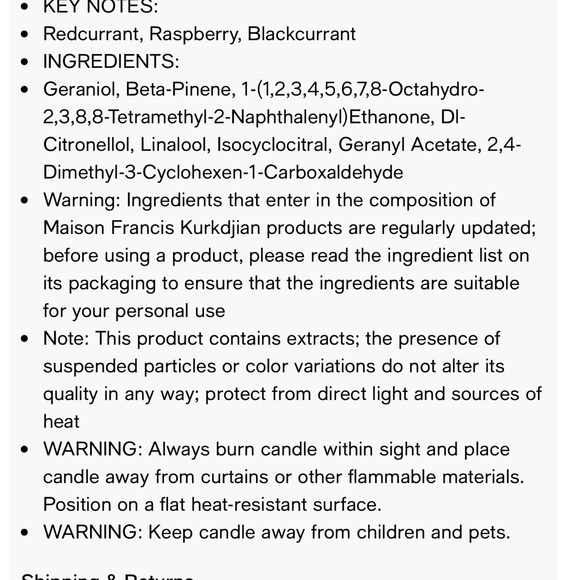 Maison Francis Kurkdjian white and burgundy scented candle with gold lid - Picture 5 of 11